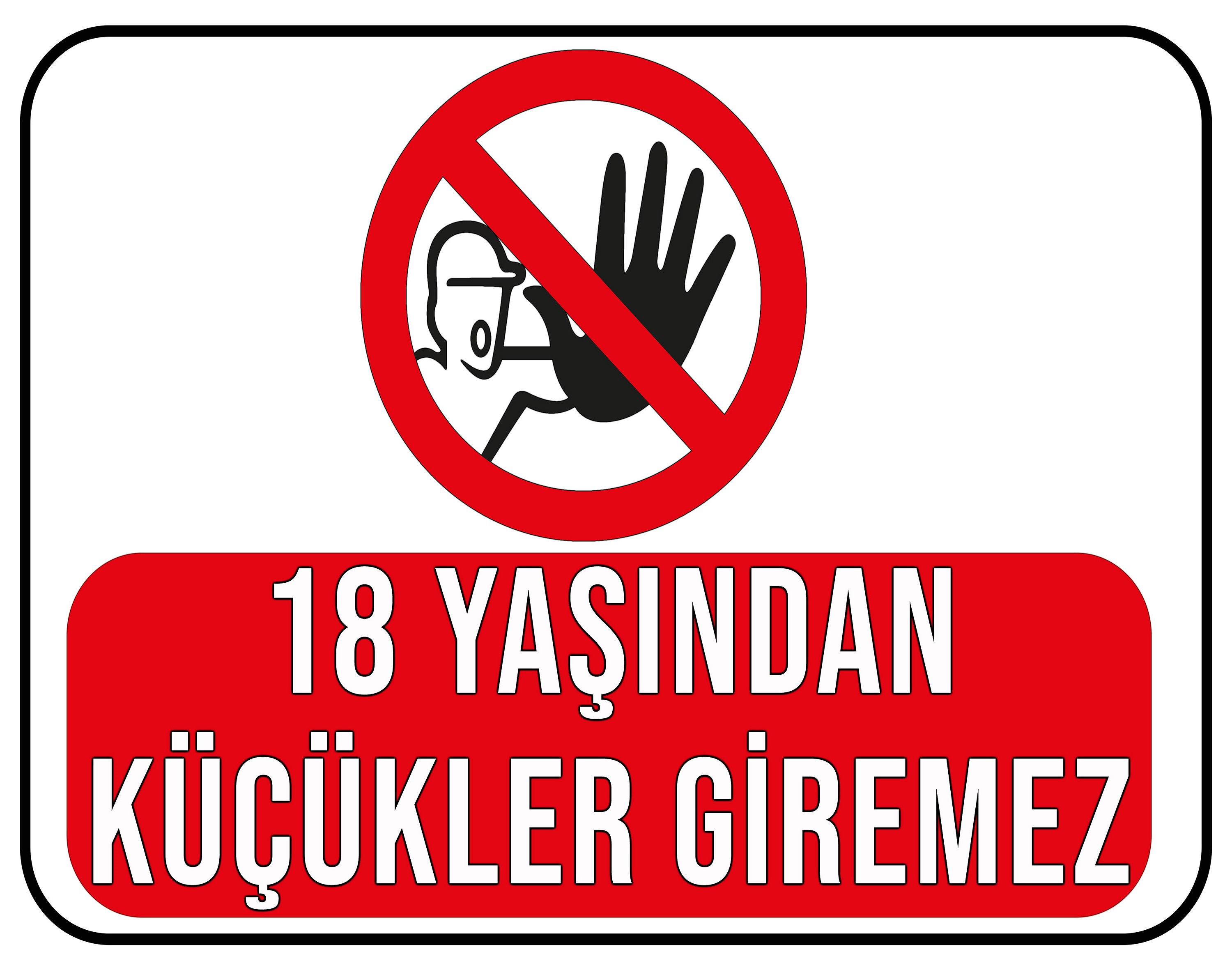 CajuArt 18 Yaşından Küçükler Giremez 20x30 cm Ahşap Uyarı İkaz Levhası