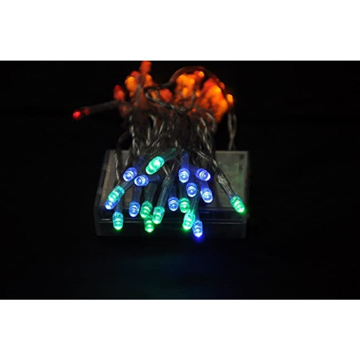 5 Metre 50 Led Şeffaf Kablo Rgb Renkli Pilli Led Işık Süs