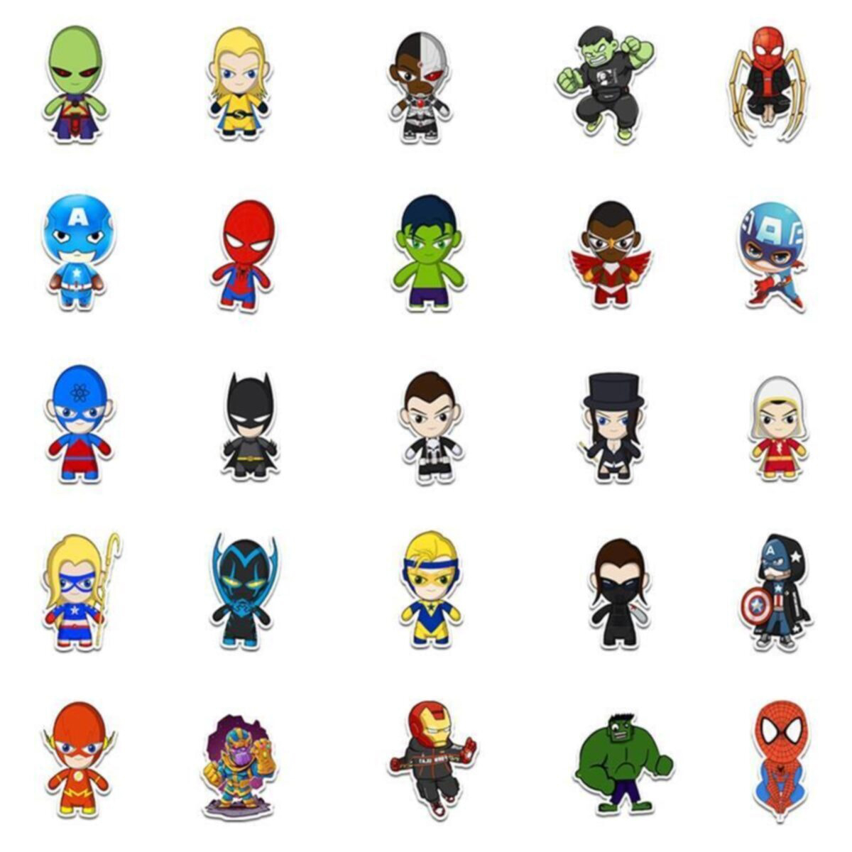50 Adet Tekrarsız Anime Kahraman Kalite Pvc Sticker 03