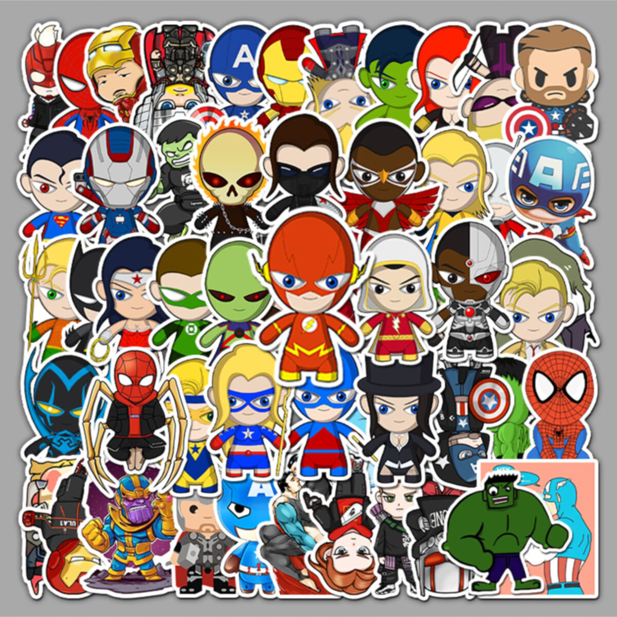 50 Adet Tekrarsız Anime Kahraman Kalite Pvc Sticker 03