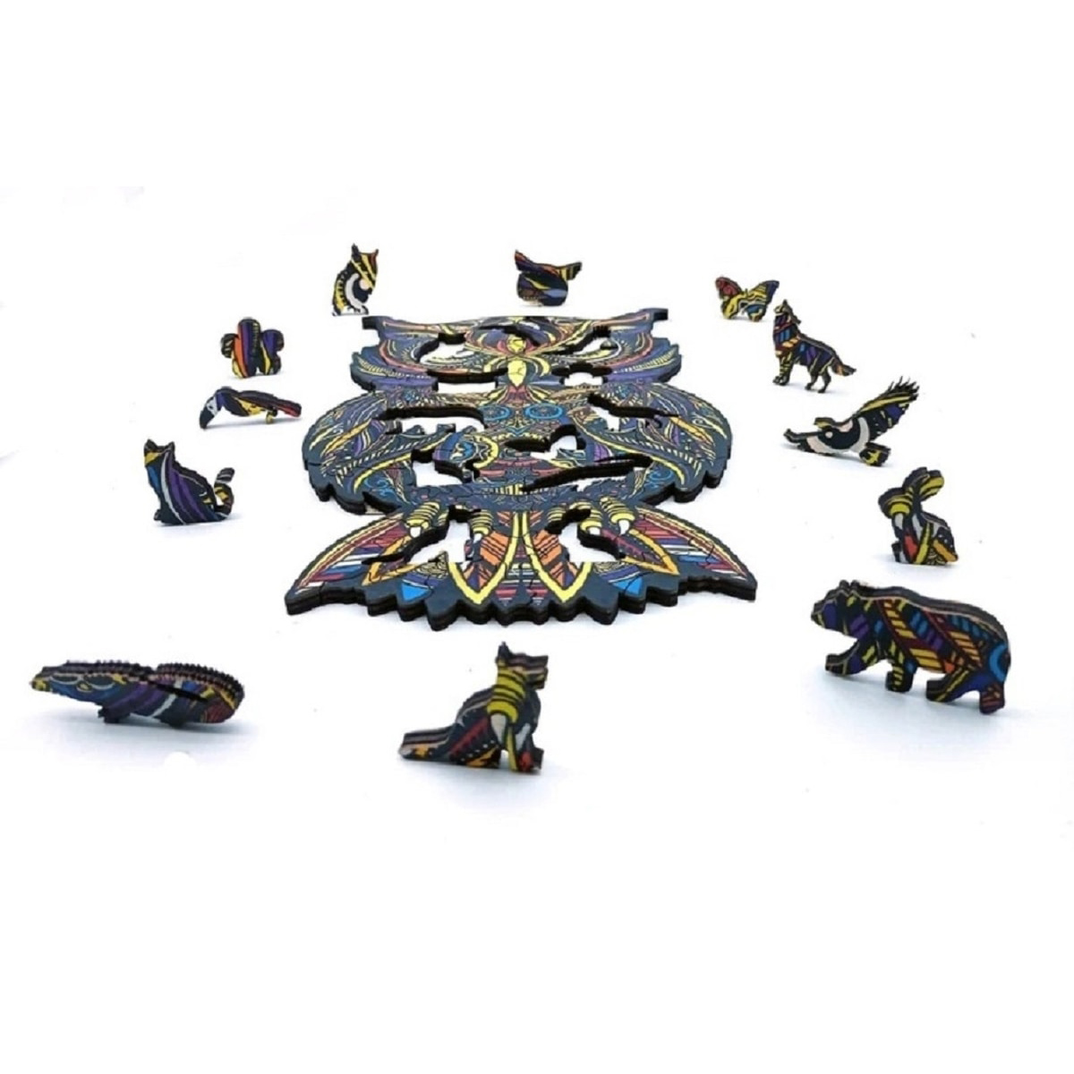 Ahşap Mandala Baykuş Yeni Tip Kutu Içinde Puzzle Yapboz - Caju Art