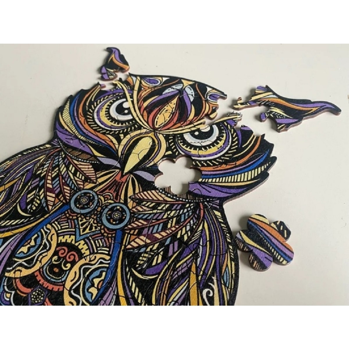 Ahşap Mandala Baykuş Yeni Tip Kutu Içinde Puzzle Yapboz - Caju Art