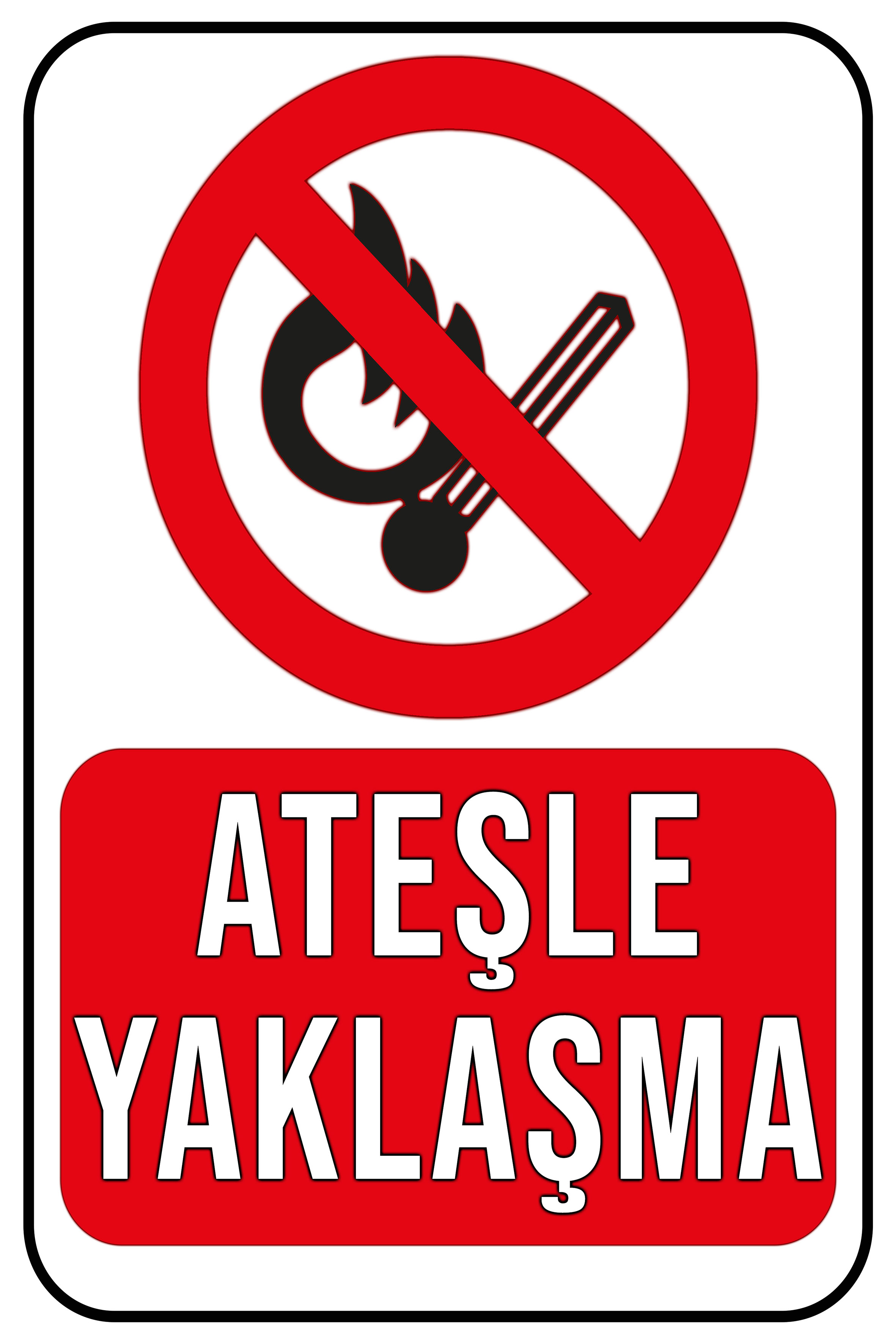 CajuArt Ateşle Yaklaşma 20x30 cm Ahşap Uyarı İkaz Levhası Tablo