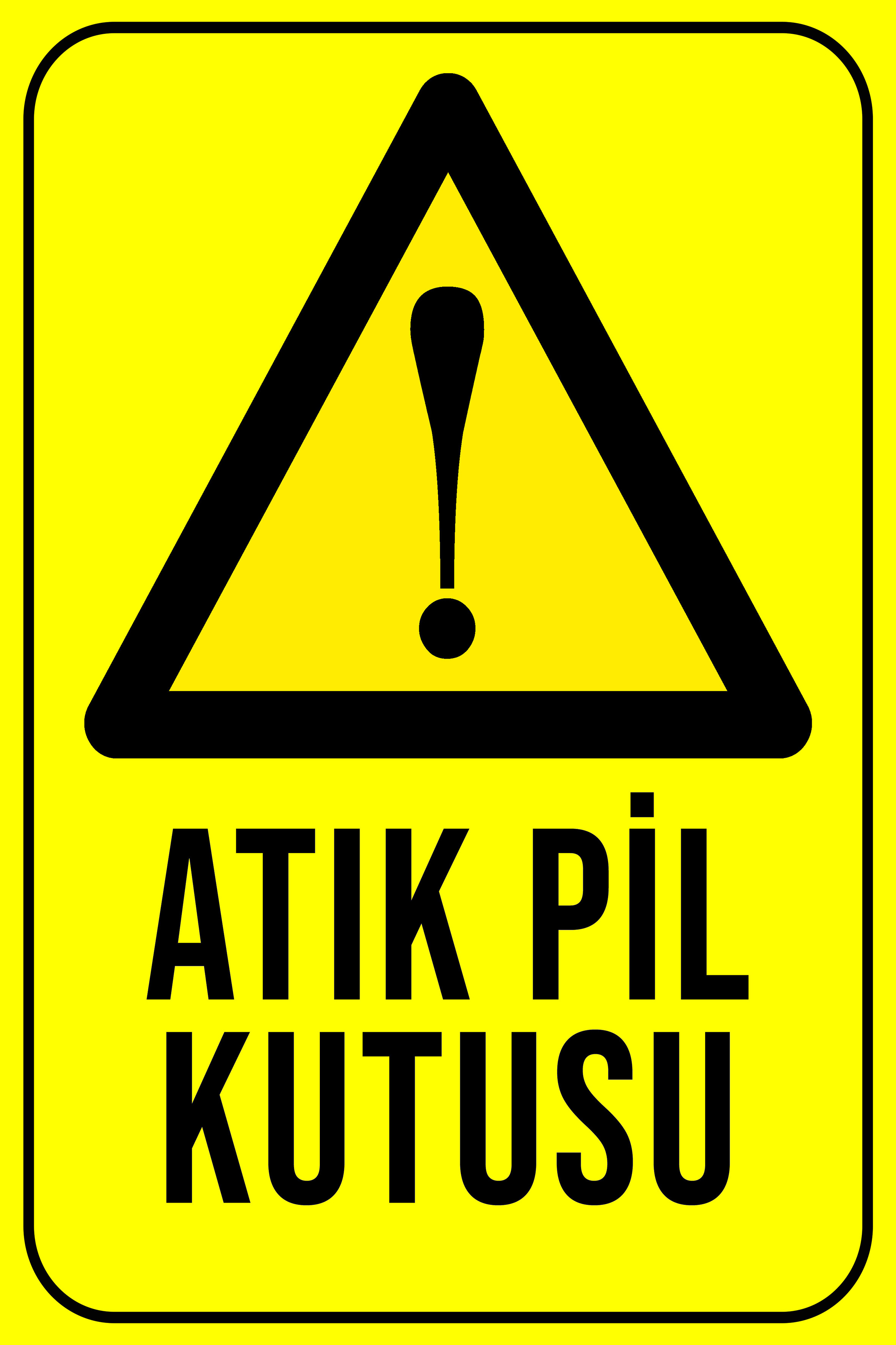 CajuArt Atık Pil Kutusu Yazılı 20x30 cm Ahşap Uyarı İkaz Levhası Tablo