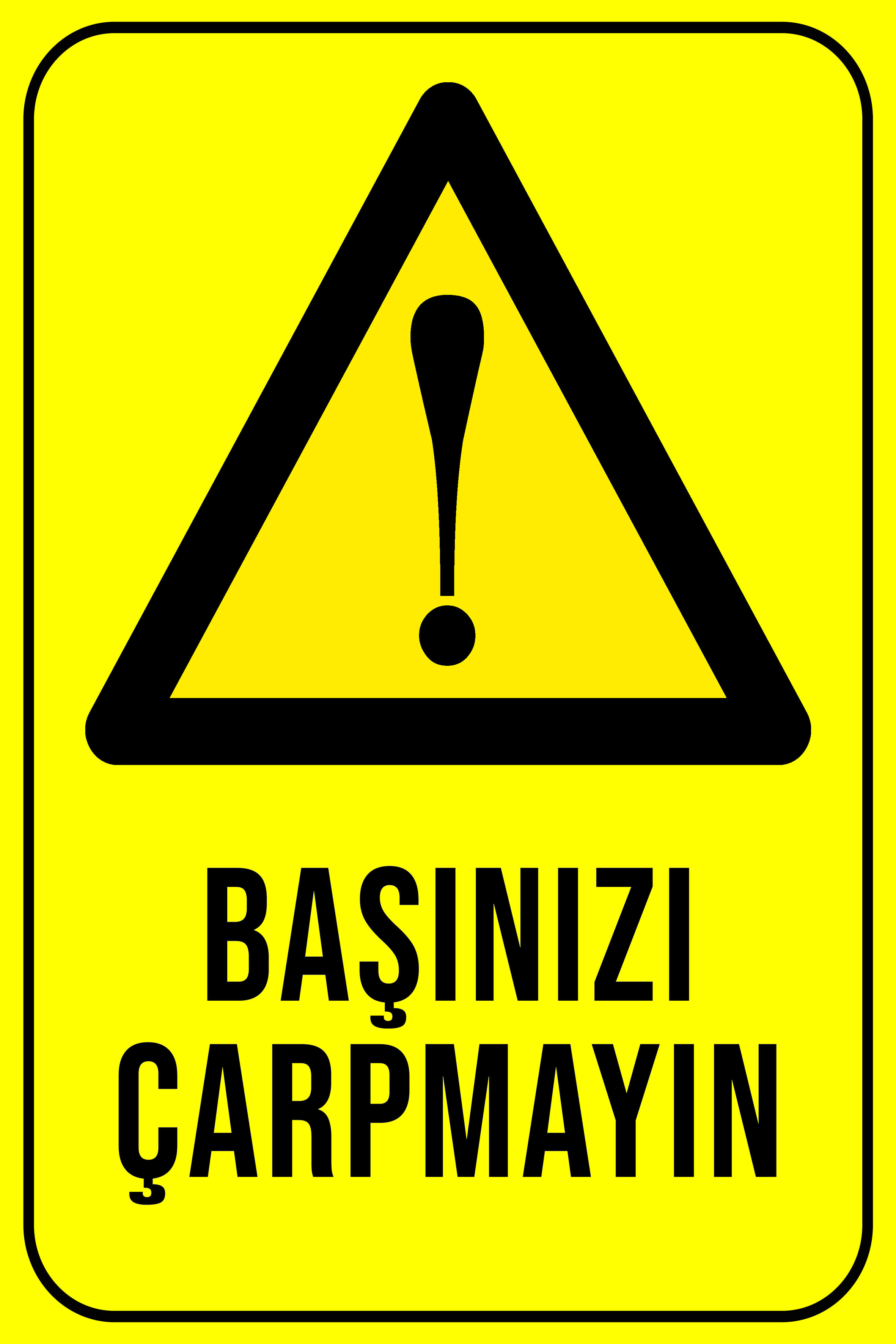 CajuArt Başınızı Çarpmayın Yazılı 20x30 cm Ahşap Uyarı İkaz Levhası Tablo
