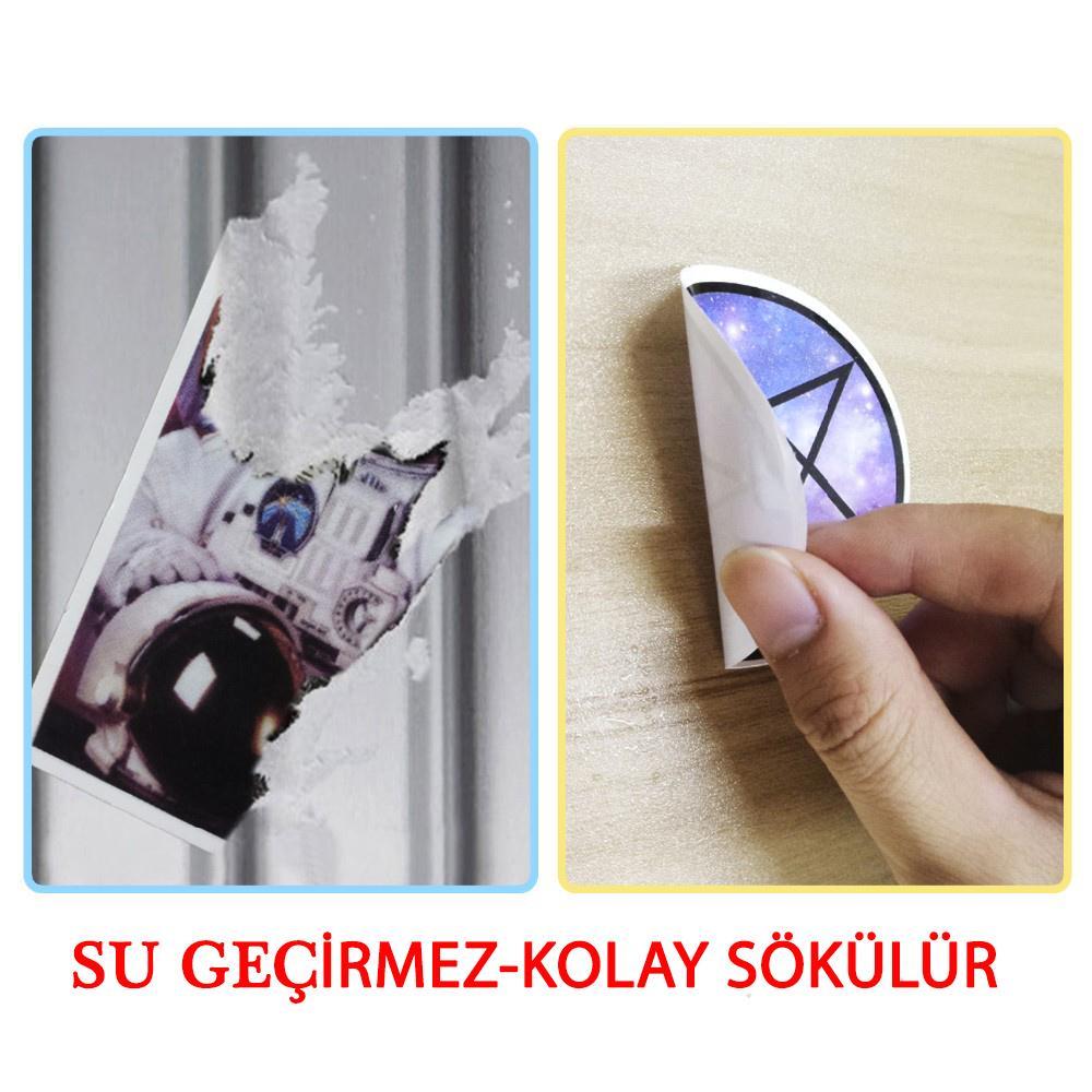 50 Adet Tekrarsız Pembe Karışık Kalite Pvc Sticker 08