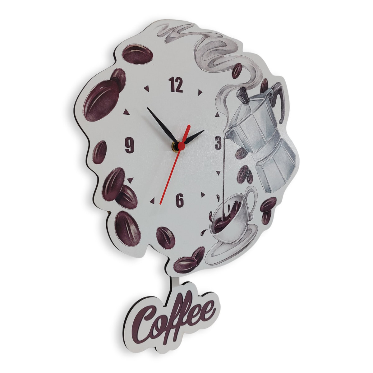 Coffee Çekirdek Demlik Sallanan Sarkaç Mutfak Duvar Saati