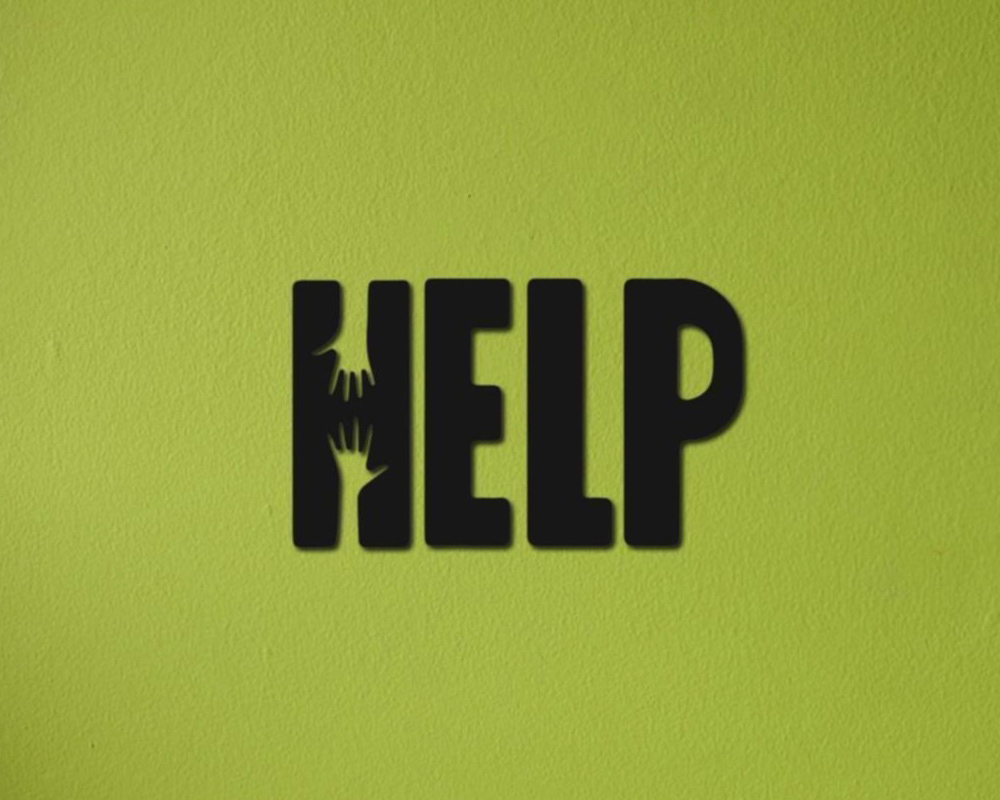 Dekoartif Help Yazılı Modern Ahşap Tablo Duvar Dekoru