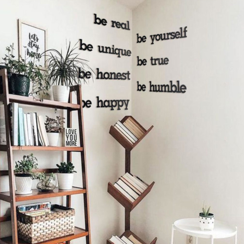 Dekoratif Ahşap Modern Duvar Yazısı Be Yourself Tablo