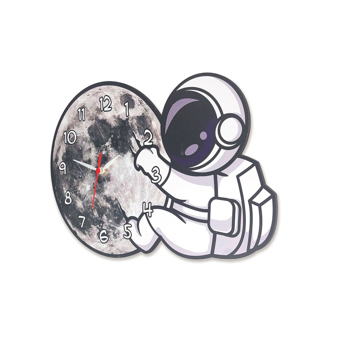 Dekoratif Astronot Ve Ay Temalı Çocuk Odası Duvar Saati