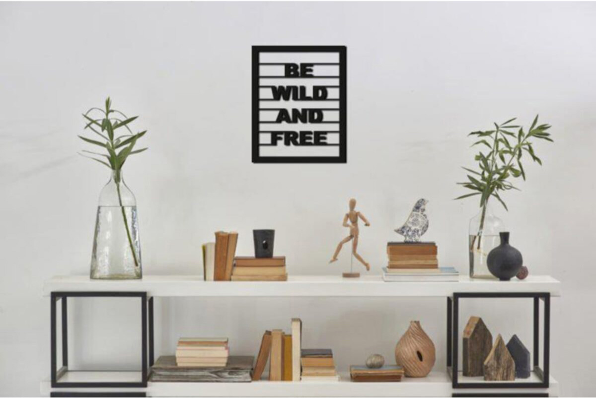 Dekoratif Be Wild And Free Ahşap Duvar Tablo Duvar Dekor