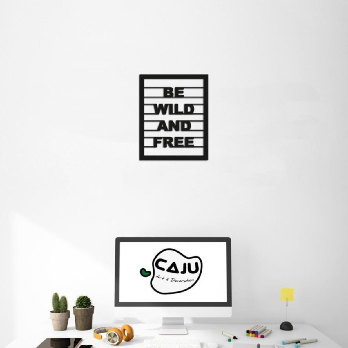 Dekoratif Be Wild And Free Ahşap Duvar Tablo Duvar Dekor