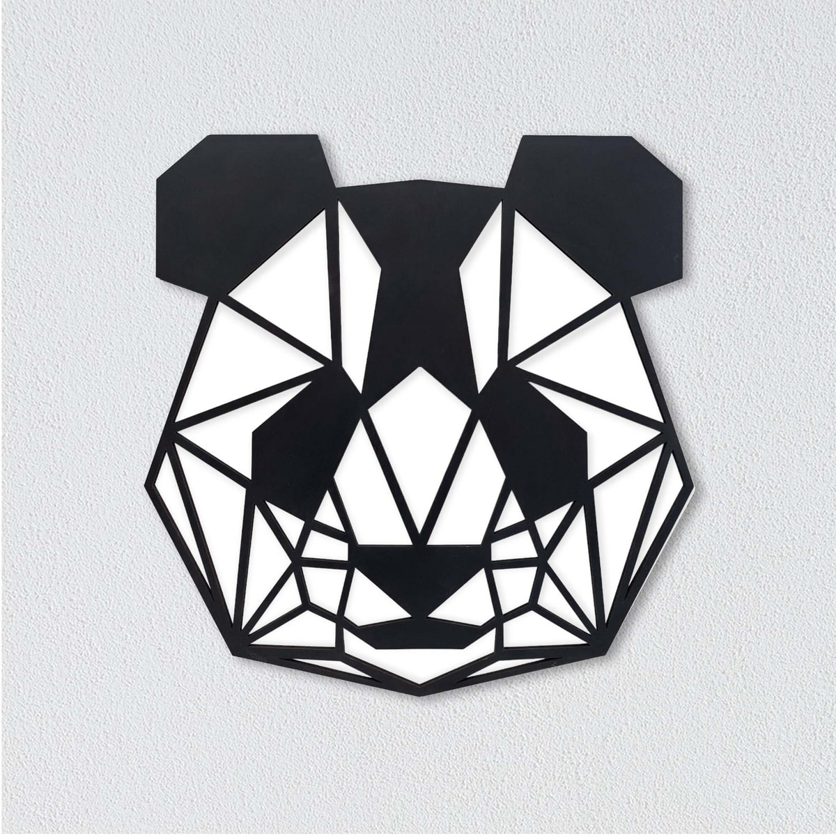 Dekoratif Geometrik 45 Cm Panda Ahşap Tablo Duvar Dekoru