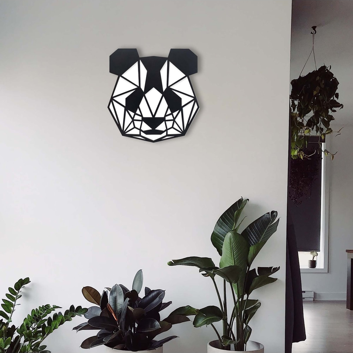 Dekoratif Geometrik 45 Cm Panda Ahşap Tablo Duvar Dekoru