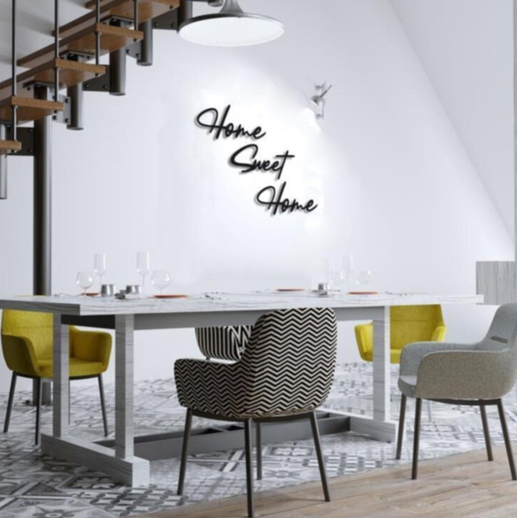 Dekoratif Home Sweet Home Yazılı Ahşap Tablo Duvar Süsü