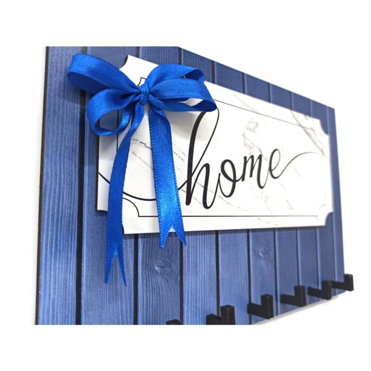 Dekoratif Home Yazılı Kurdele Süslü Hol Anahtarlık Dekor