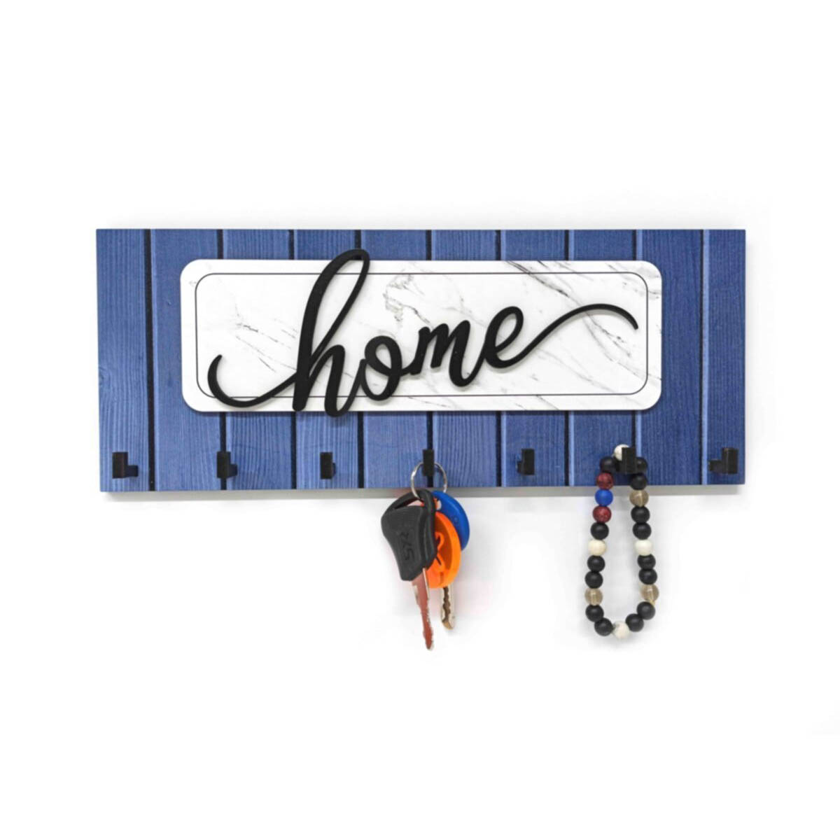 Dekoratif Kabartma Home Yazılı Ahşap Modern Anahtarlık