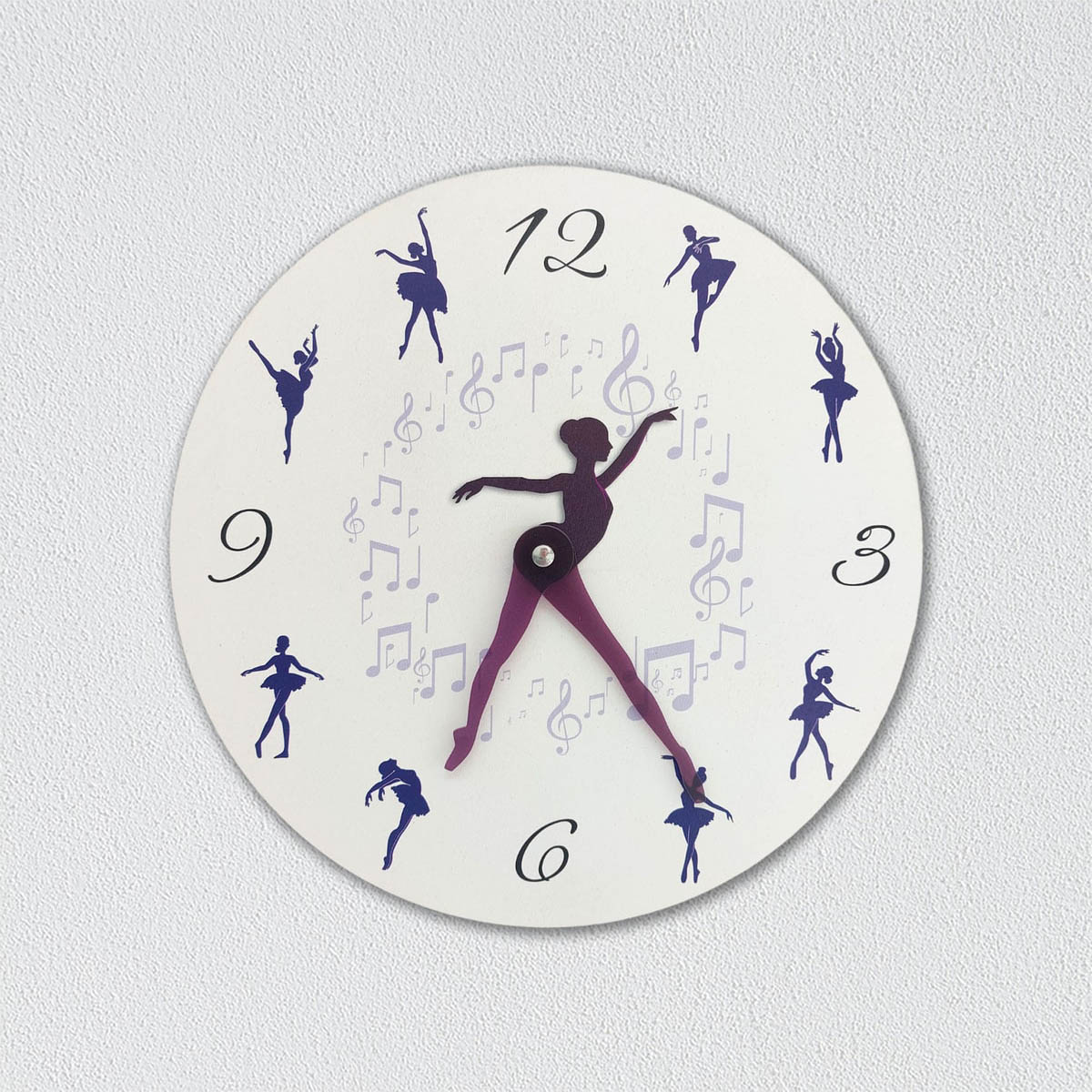 Dekoratif Modern Tasarım Dansçı Balerin Ahşap Duvar Saati