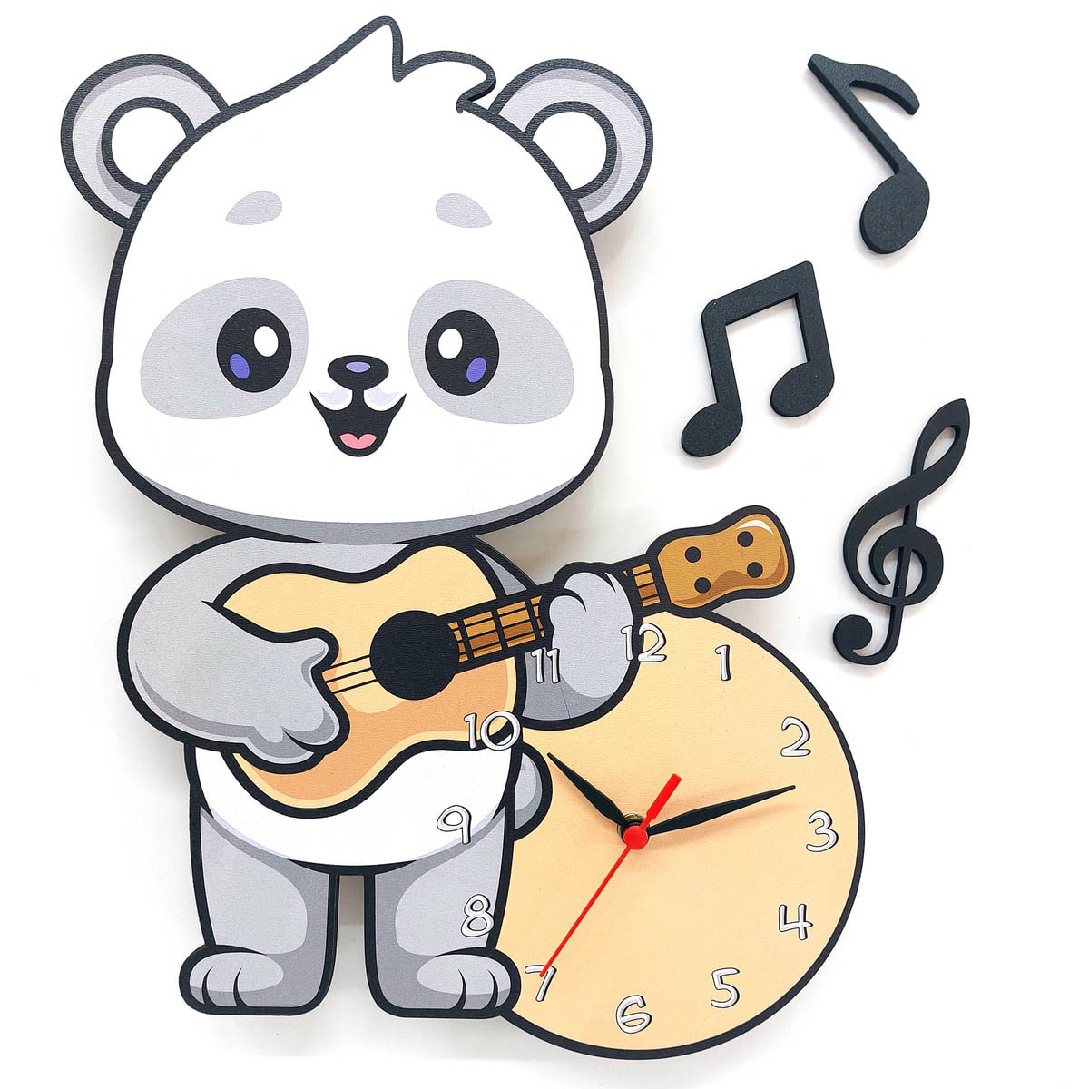 Dekoratif Sevimli Koala Çocuk Odası Ahşap Duvar Saati Süs