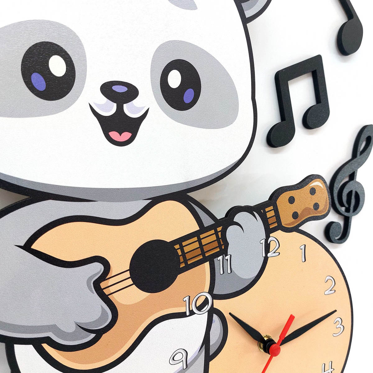 Dekoratif Sevimli Koala Çocuk Odası Ahşap Duvar Saati Süs