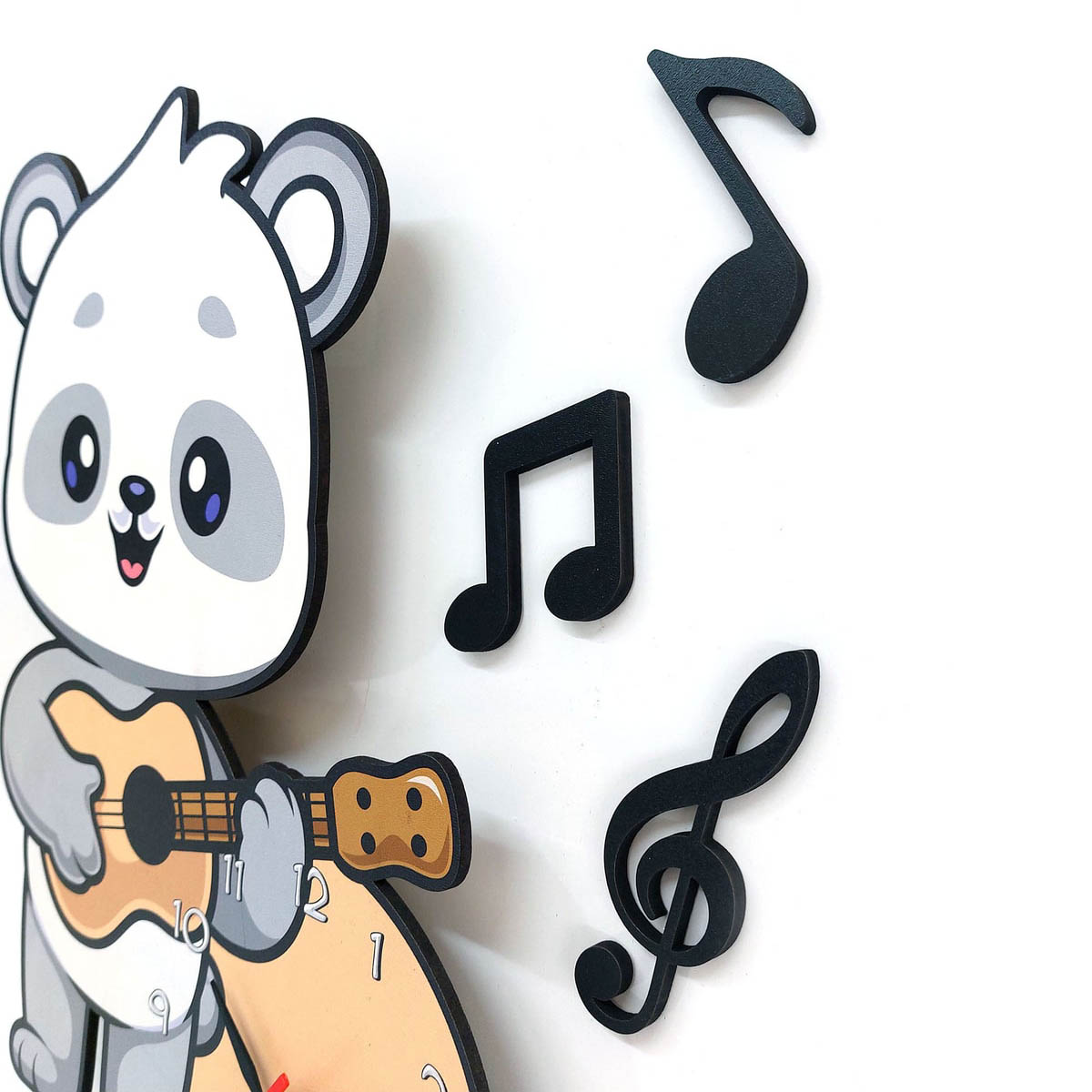 Dekoratif Sevimli Koala Çocuk Odası Ahşap Duvar Saati Süs