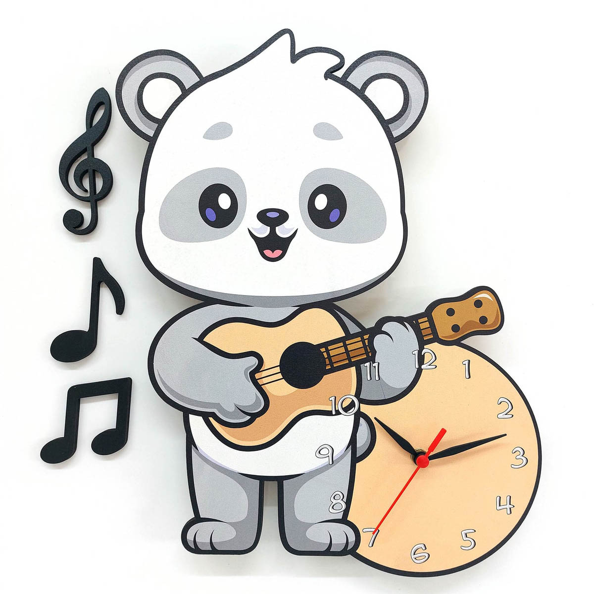 Dekoratif Sevimli Koala Çocuk Odası Ahşap Duvar Saati Süs