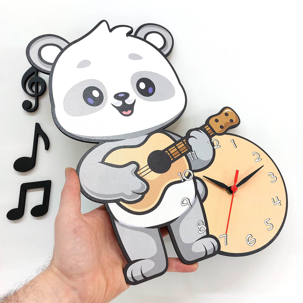Dekoratif Sevimli Koala Çocuk Odası Ahşap Duvar Saati Süs