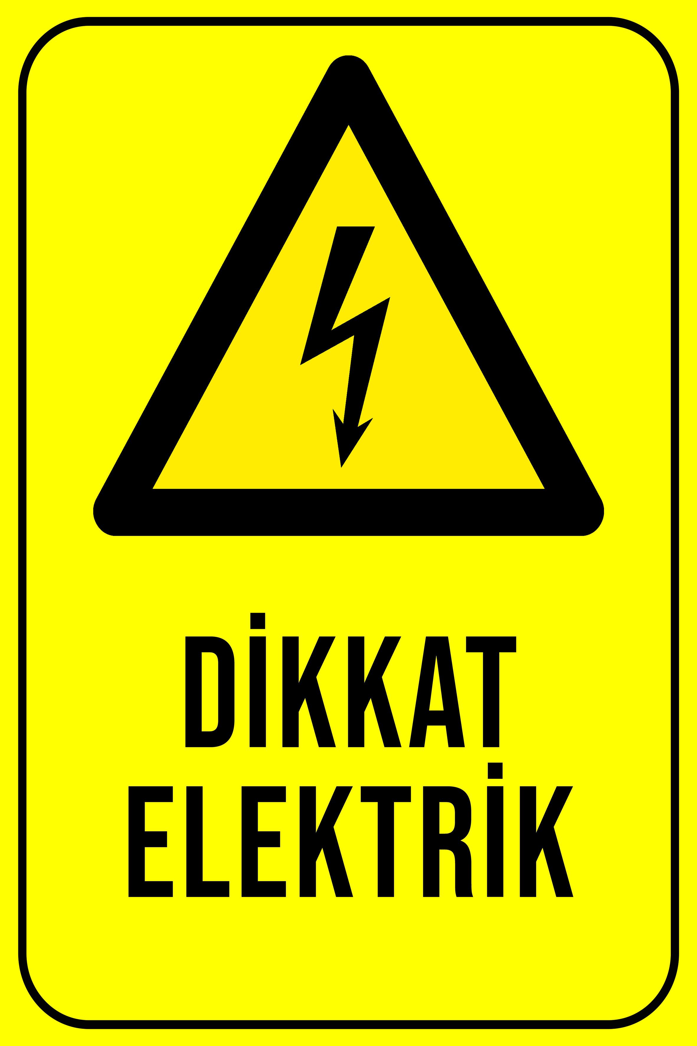 CajuArt Dikkat Elektrik 20x30 cm Ahşap Uyarı İkaz Levhası Tablo