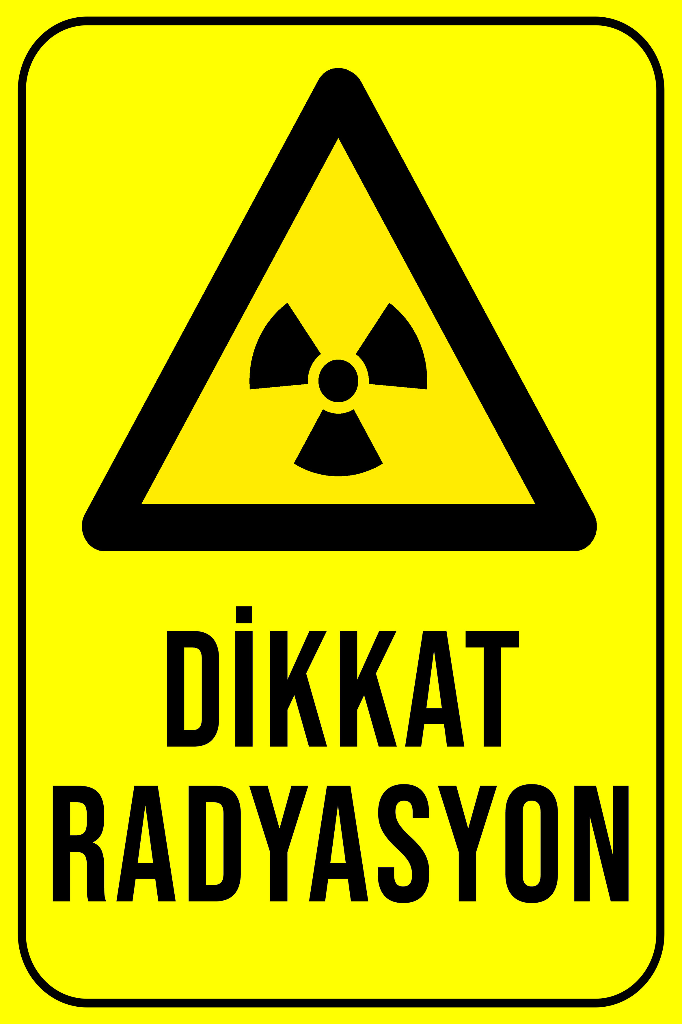 CajuArt Dikkat Radyasyon 20x30 cm Ahşap Uyarı İkaz Levhası Tablo