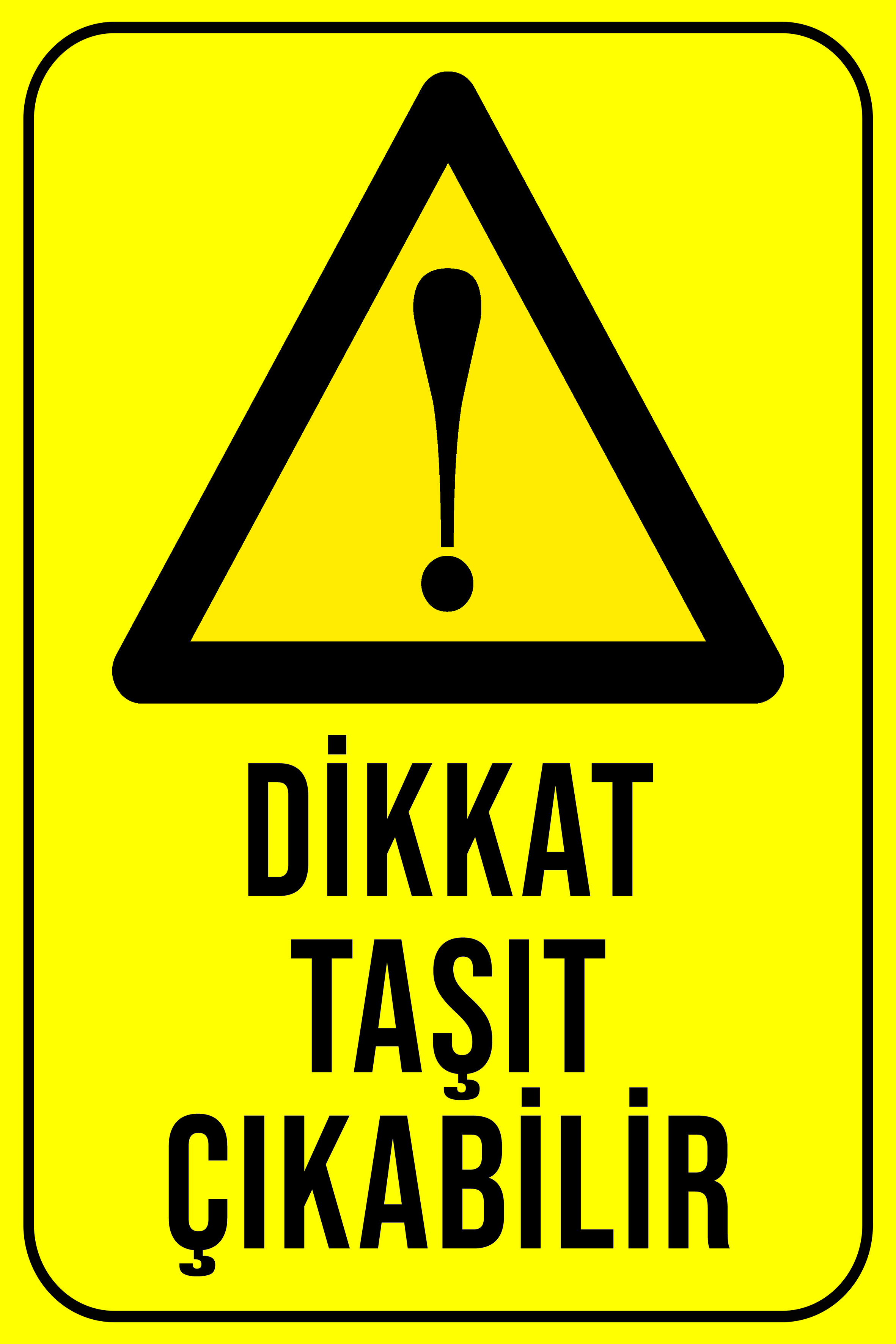 CajuArt Dikkat Taşıt Çıkabilir 20x30 cm Ahşap Uyarı İkaz Levhası Tablo