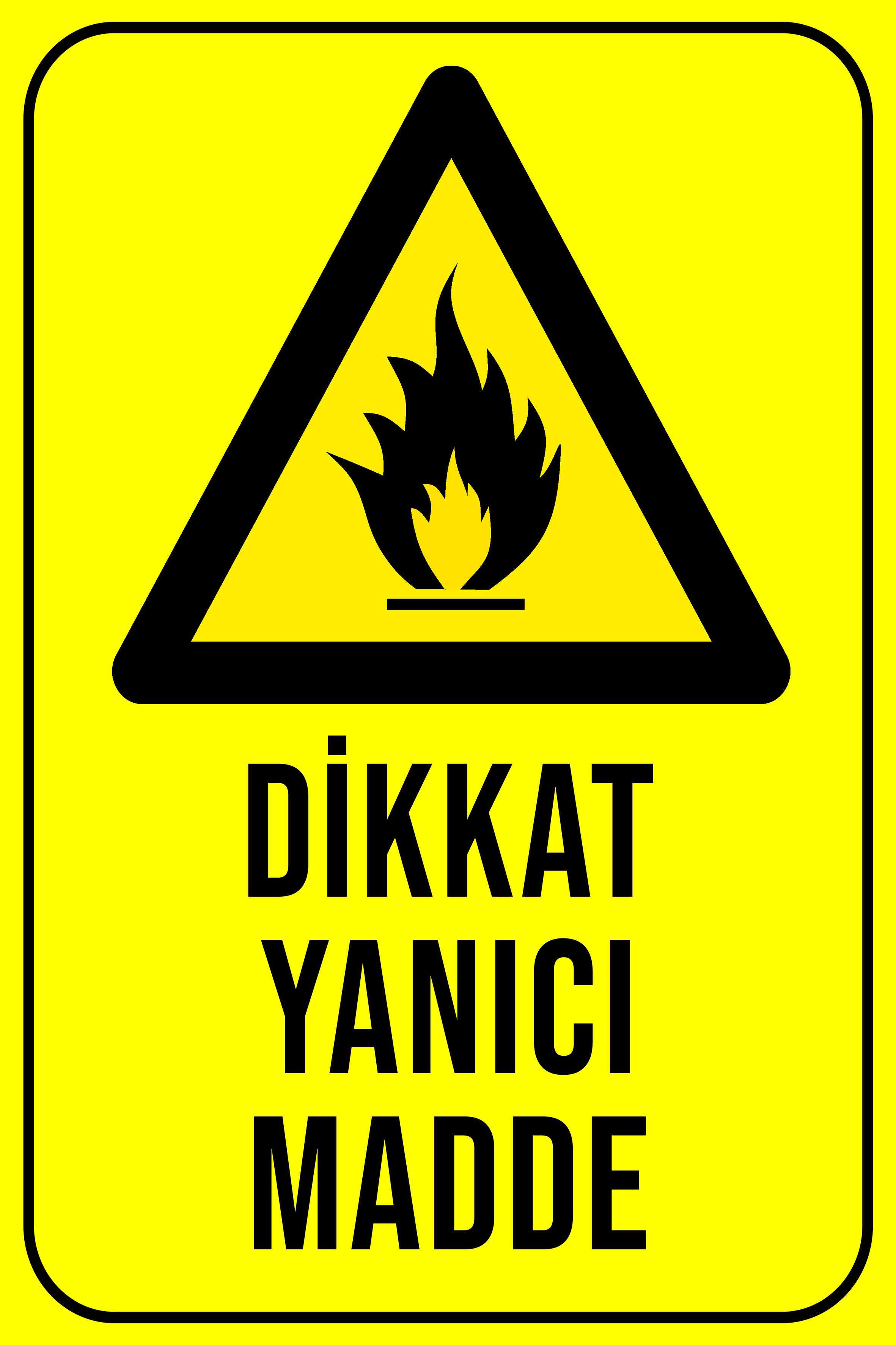 CajuArt Dikkat Yanıcı Madde 20x30 cm Ahşap Uyarı İkaz Levhası Tablo