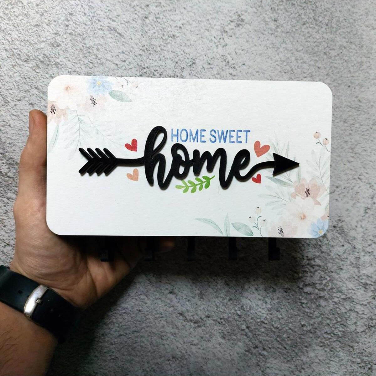 Home Yazılı Dekoratif Bölmeli Anahtarlık Duvar Askılık Dekor