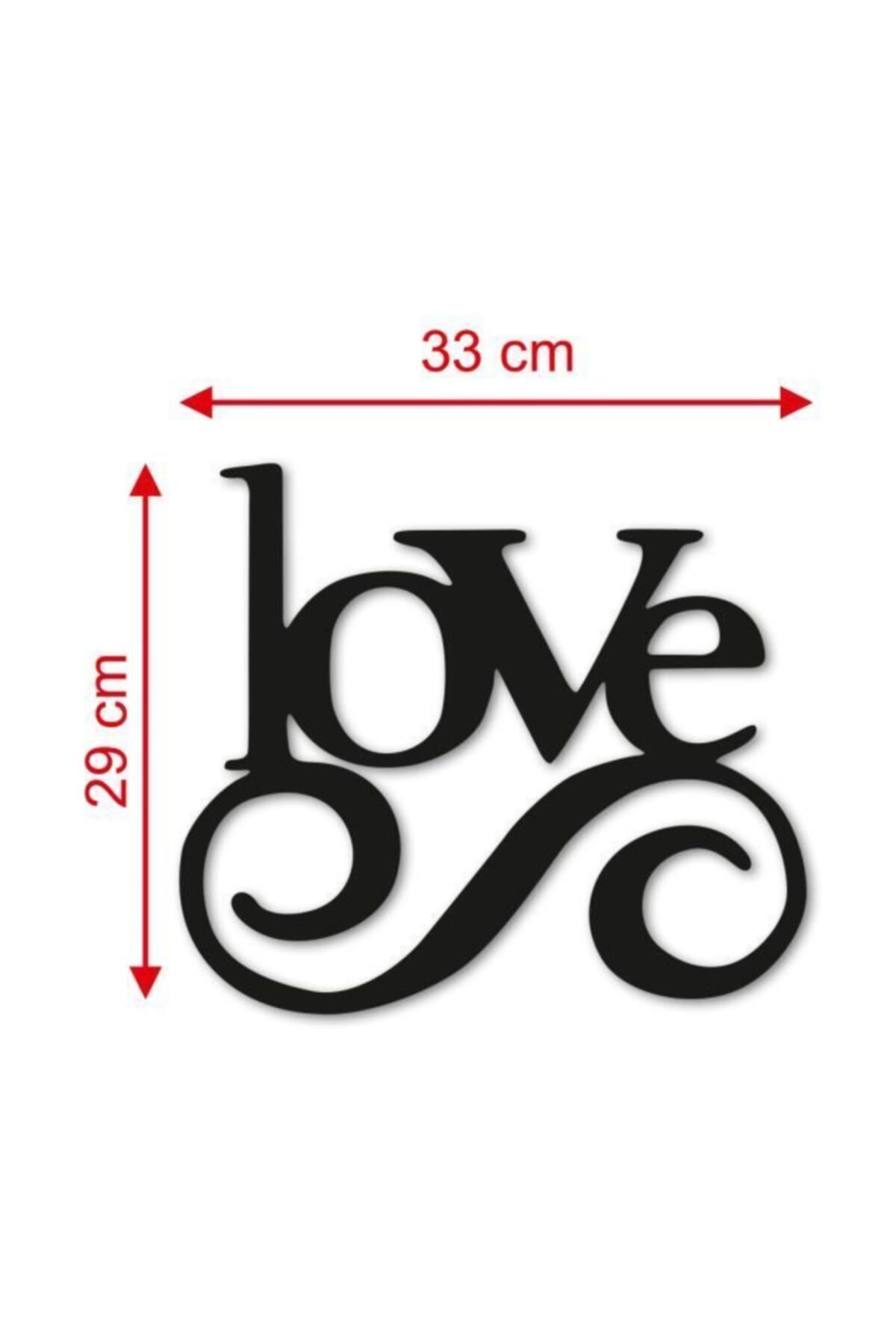 Dekoratif 5 Mm Siyah Mdf Love Yazısı Duvar Dekoru Tablo