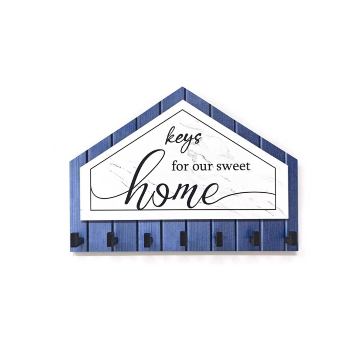 Dekoratif Üçgen Ahşap Desenli Keys For Home Anahtarlık