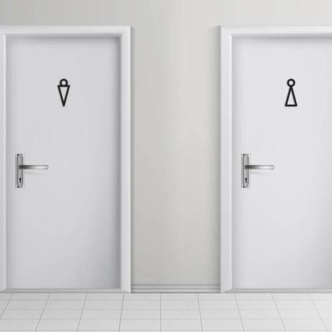 Modern Ahşap Erkek Kadın  Wc Tuvalet Kapı Yönlendirme Işareti