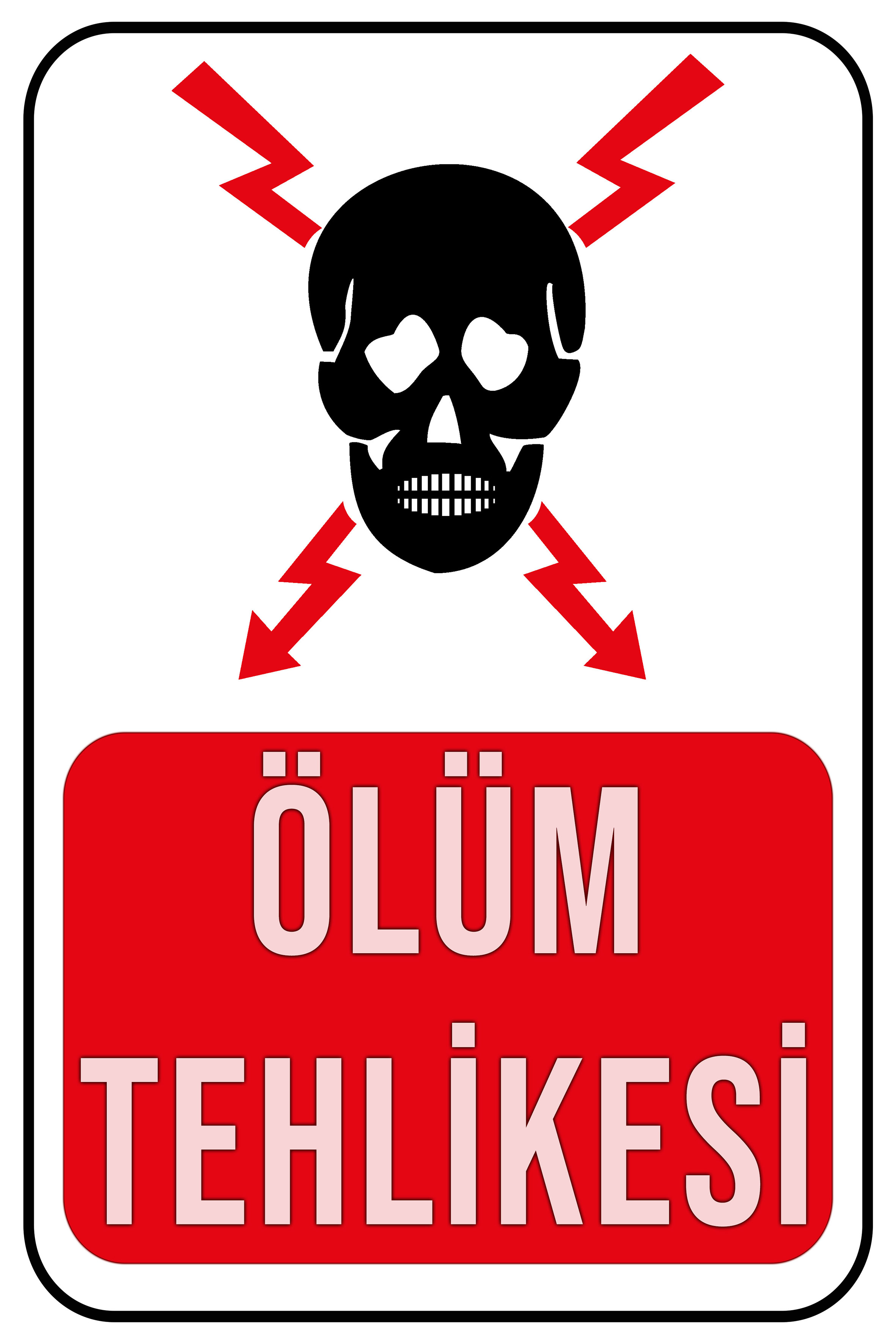 CajuArt Ölüm Tehlikesi 20x30 cm Ahşap Uyarı İkaz Levhası Tablo