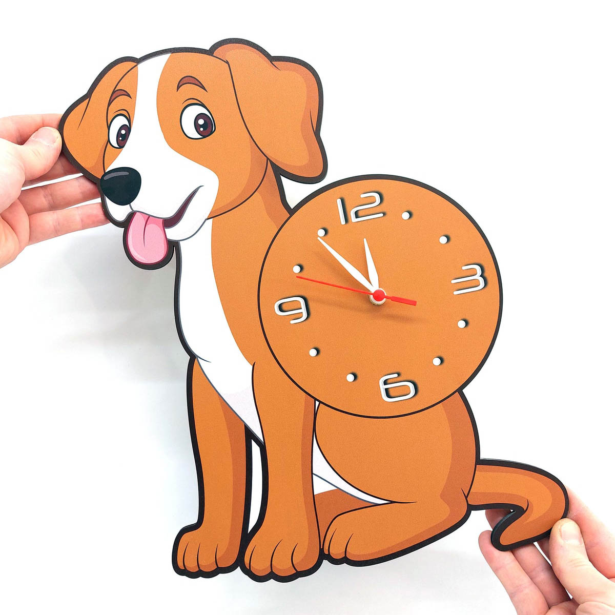 Sevimli Kahverengi Köpek Çocuk Odası Duvar Saati Dekor