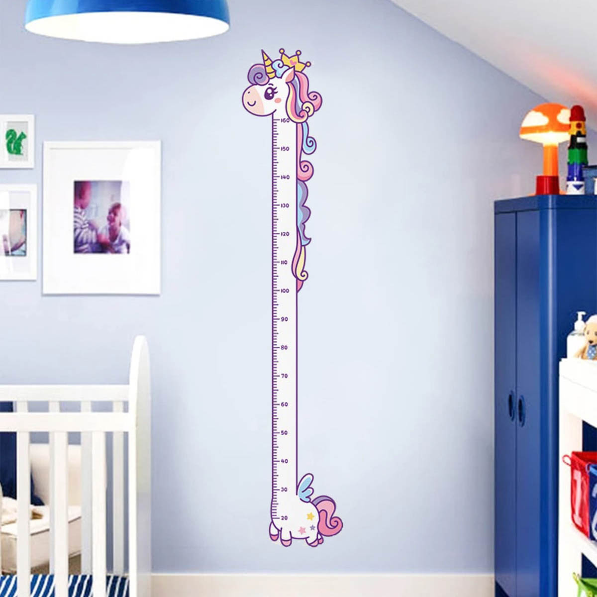 Sevimli Unicorn Ahşap Kaliteli Çocuk Odası Boy Ölçer Dekor