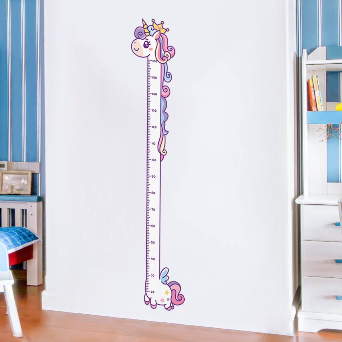 Sevimli Unicorn Ahşap Kaliteli Çocuk Odası Boy Ölçer Dekor