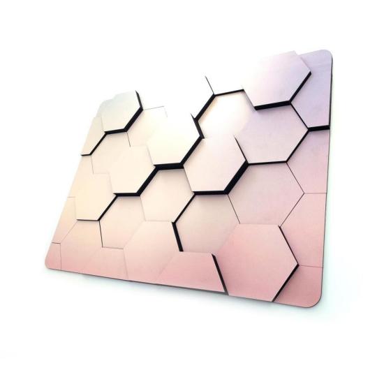 3 Boyutlu Altıgen Geometrik Dekoratif Ahşap Duvar Tablo Dekor