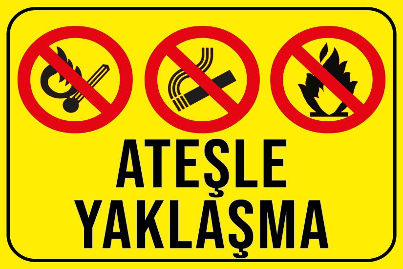 Ateşle Yaklaşma Yatay Sarı Zemin 20x30 cm