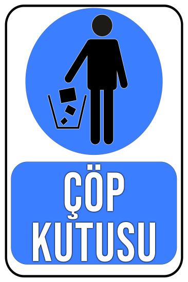 Çöp Kutusu 20x30 cm Ahşap Uyarı İkaz Levhası