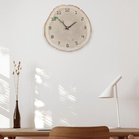 Dekoratif Ağaç Gövdesi Kütük Şeklinde 30 Cm Duvar Saati