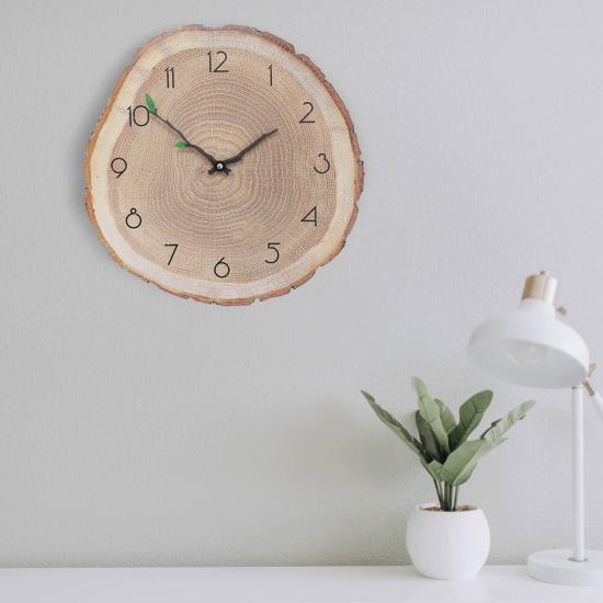 Dekoratif Ağaç Gövdesi Kütük Şeklinde 40 Cm Duvar Saati