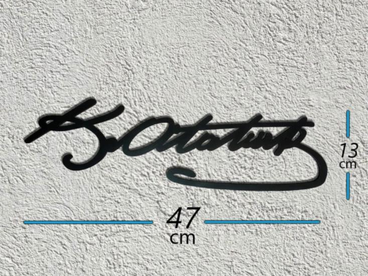 Dekoratif Ahşap Kesim Atatürk İmzası Duvar Ev Ofis Dekoru Süs