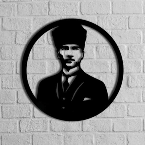 Dekoratif Ahşap Kesim Atatürk Portresi Büyük Duvar Tablo