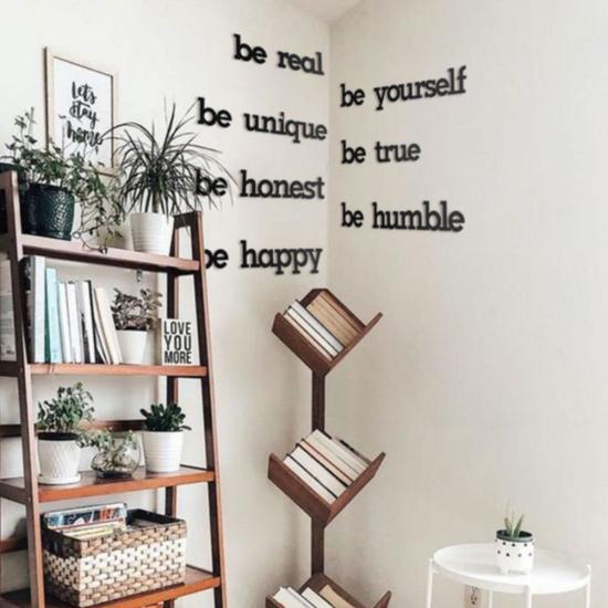 Dekoratif Ahşap Modern Duvar Yazısı Be Yourself Tablo