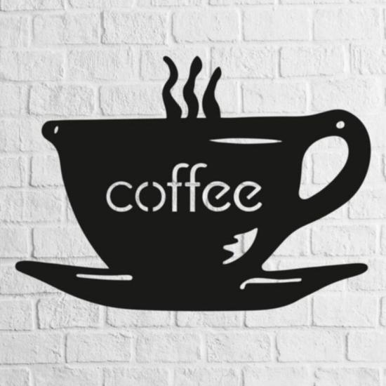 Dekoratif Coffee Cup Kahve Fincan Ahşap Duvar Tablo Dekor