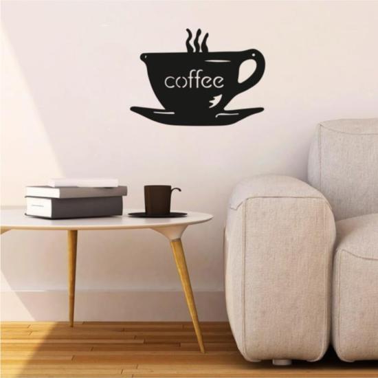 Dekoratif Coffee Cup Kahve Fincan Ahşap Duvar Tablo Dekor