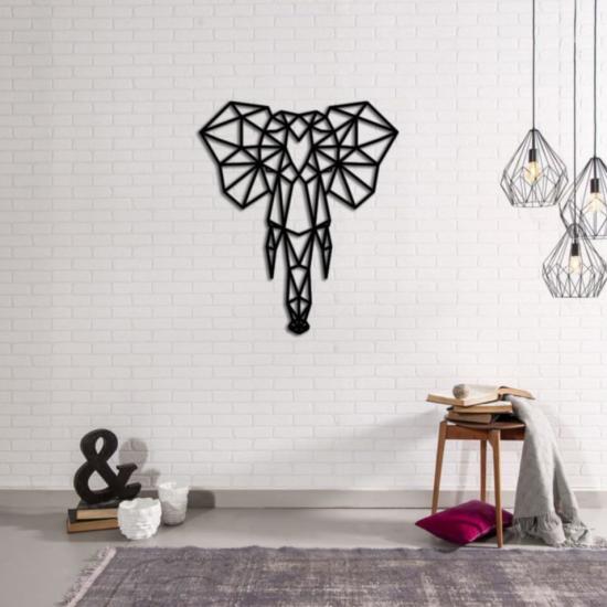 Dekoratif Geometrik Desen Fil Ahşap Duvar Modern Tablo